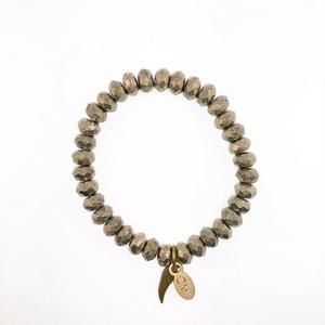 NEW OMI women's pyrite bracelet in metallic grey